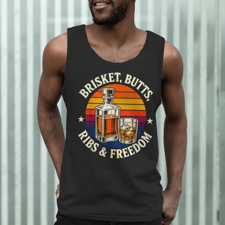 Brisket Butts Ribs And Freedom BBQ Dad Men Tank Top