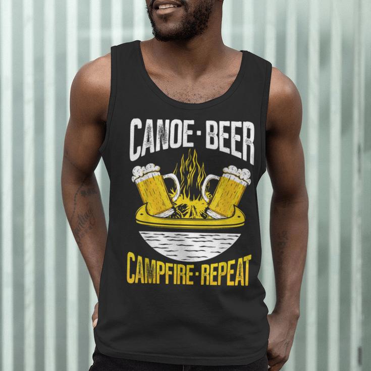 Canoe Beer Campfire Repeat Kayak Canoe Men Tank Top