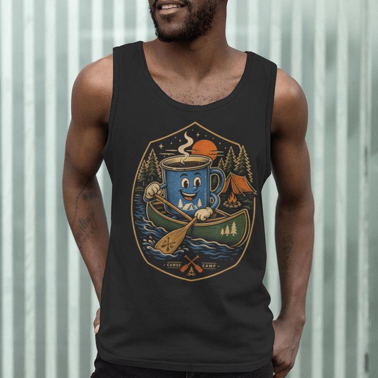 Canoe Camp Coffee Canoeing Paddle Men Tank Top