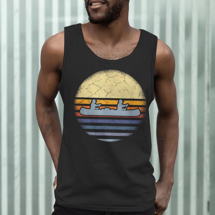 Canoe Canoeing Vintage Sunset Men Tank Top