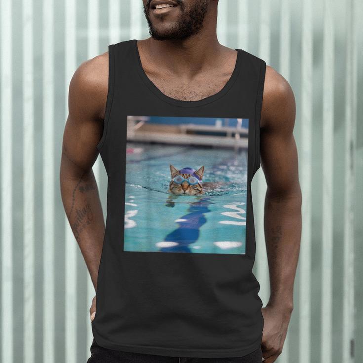 Competitive Swim Team Funny Kitty Cat Swimming Men Tank Top Competitive Swim Team Funny Kitty Cat Swimming Men Tank Top