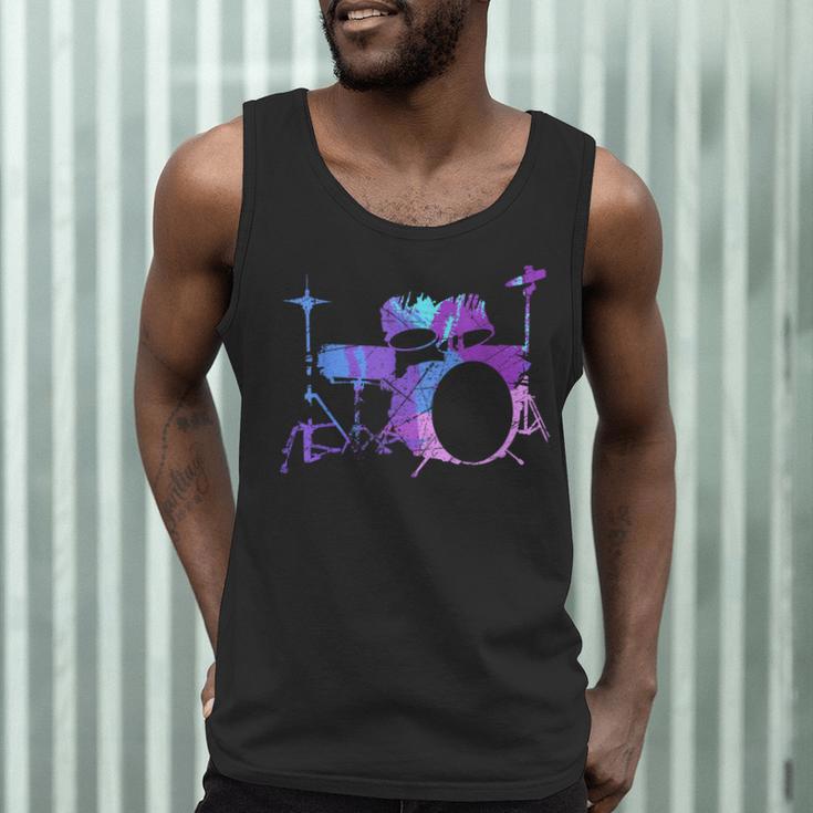 Cool Drum Kit Percussion Vintage Retro Drummer Costume Men Tank Top Cool Drum Kit Percussion Vintage Retro Drummer Costume Men Tank Top