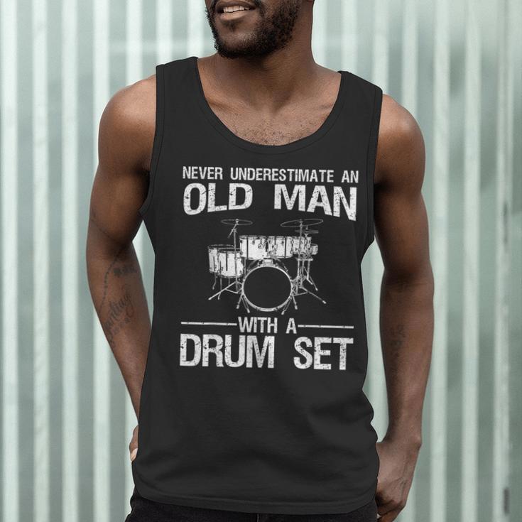 Cool Drummer Art Men Dad Drum Set Player Drum Kit Musician Men Tank Top