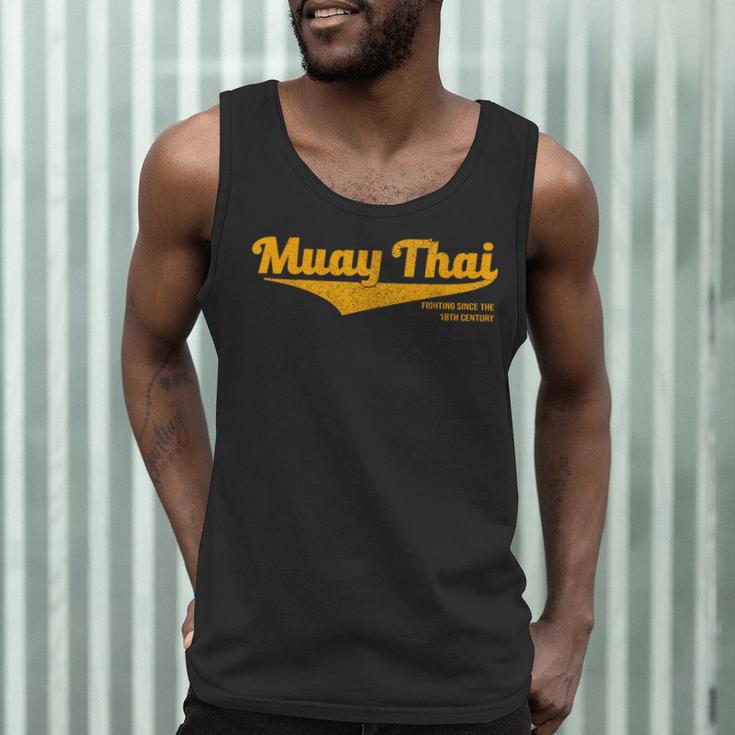 Distressed Muay Thai Kickboxing MMA BJJ Thailand T-Shirt Men Tank Top