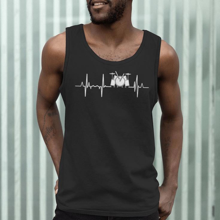 Drum Kit Cardiogram Drum Musician ECG Men Tank Top