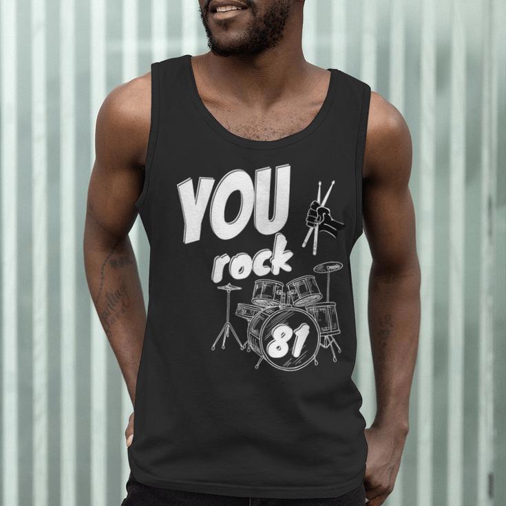 Drum Kit Drummer 81 Years 81st Birthday Men Women Men Tank Top Drum Kit Drummer 81 Years 81st Birthday Men Women Men Tank Top