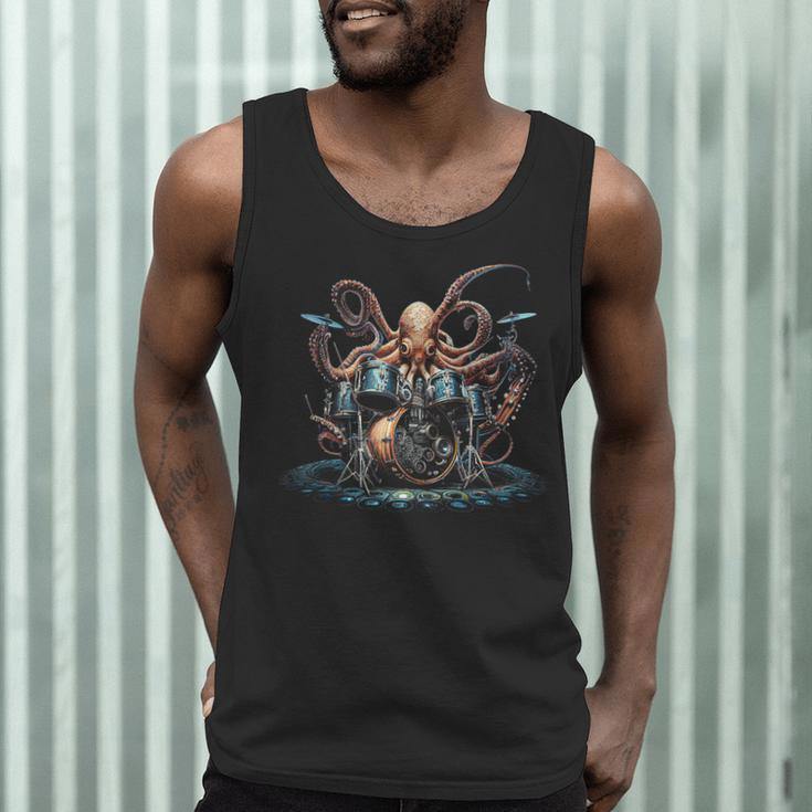Drum Kit Percussionist Drummer Octopus Playing Drums Men Tank Top Drum Kit Percussionist Drummer Octopus Playing Drums Men Tank Top