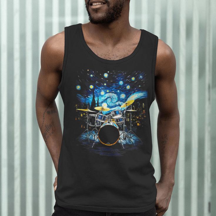 Drum Kit Percussionist Drummer Van Gogh Drums Men Tank Top Drum Kit Percussionist Drummer Van Gogh Drums Men Tank Top