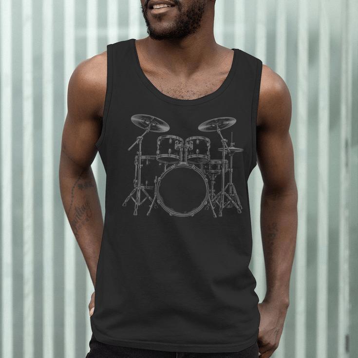 Drum Kit Rock Music Percussion Men Tank Top Drum Kit Rock Music Percussion Men Tank Top