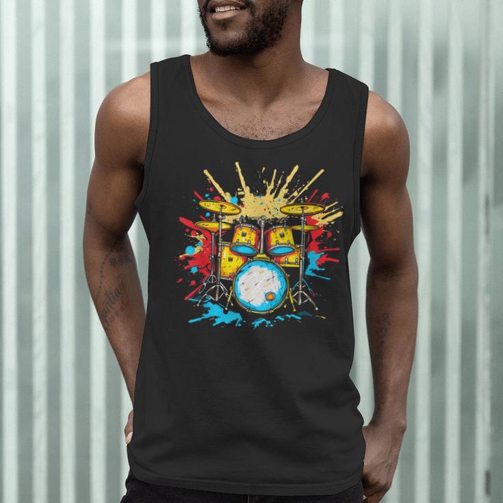 Drum Kit Steamwave Music Band Men Tank Top Drum Kit Steamwave Music Band Men Tank Top