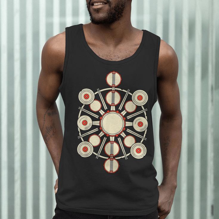 Drummer Drum Kit Mandala Percussionist Music Lover Men Tank Top Drummer Drum Kit Mandala Percussionist Music Lover Men Tank Top