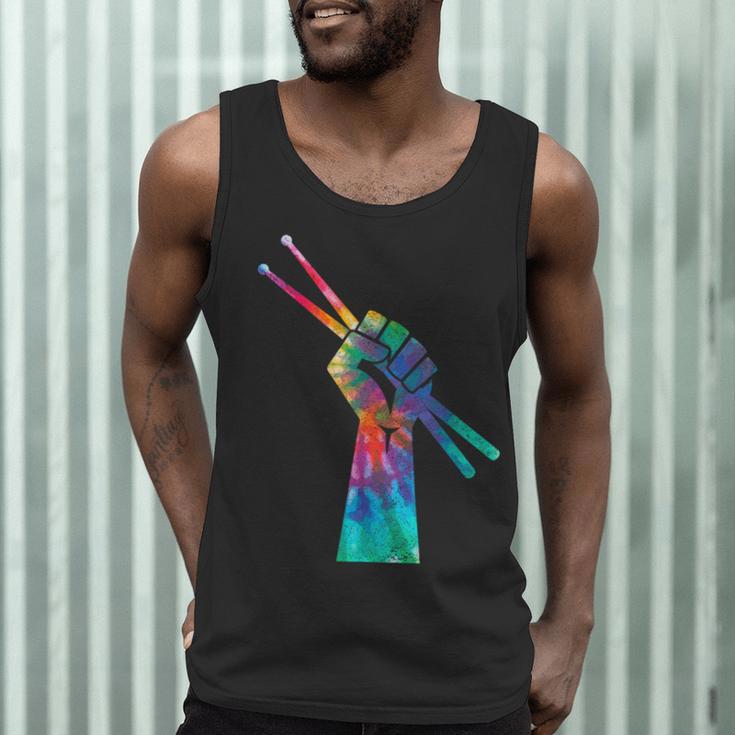 Drummer Drum Kit Tie Dye Hippie Drummer Men Tank Top Drummer Drum Kit Tie Dye Hippie Drummer Men Tank Top