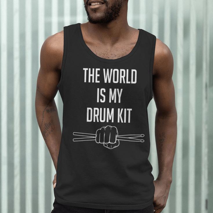 Drummer Saying The World Is My Drum Kit Men Tank Top