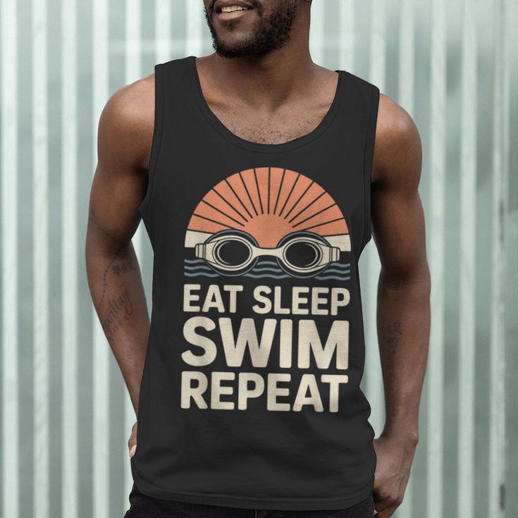 Eat Sleep Swim Repeat Swimmer Swimming Men Tank Top Eat Sleep Swim Repeat Swimmer Swimming Men Tank Top