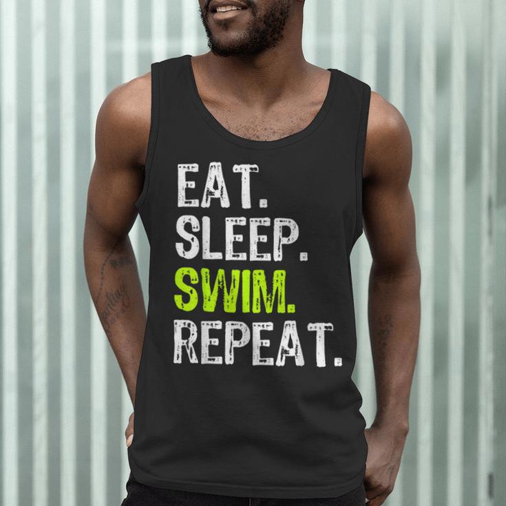 Eat Sleep Swim Repeat Swimming Swimmer Cool Men Tank Top