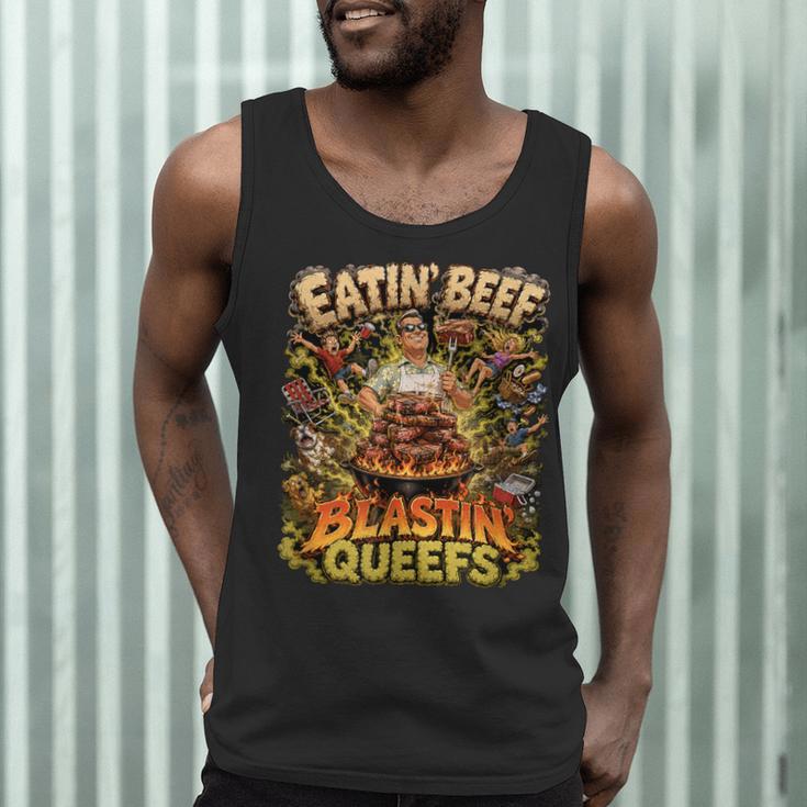 Eatin Beef Blastin Queefs BBQ Dad Grill Cookout Meme Men Tank Top Eatin Beef Blastin Queefs BBQ Dad Grill Cookout Meme Men Tank Top