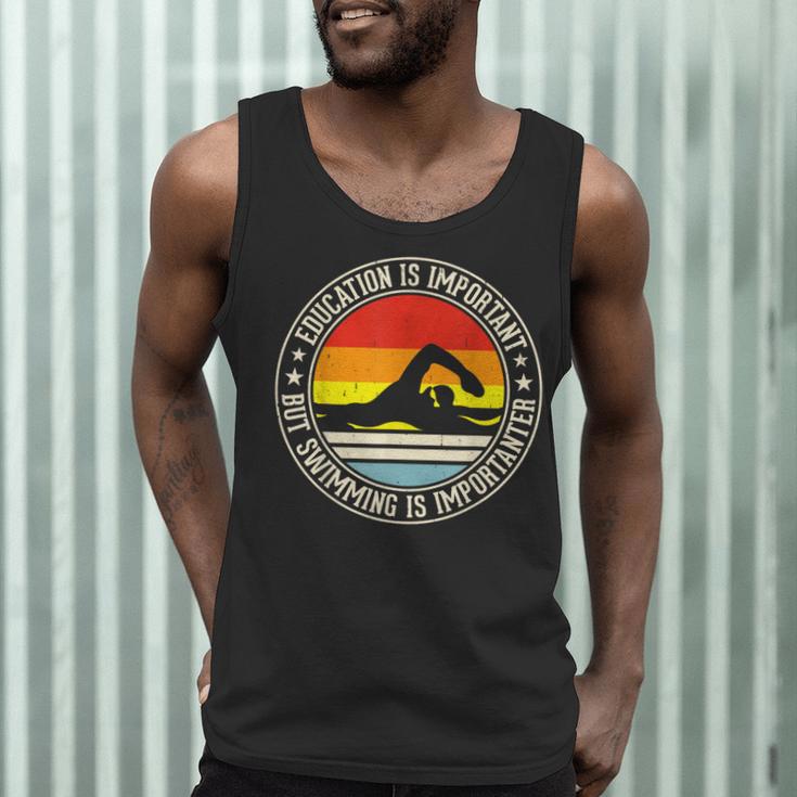 Education Is Important But Swimming Is Importanter Men Tank Top