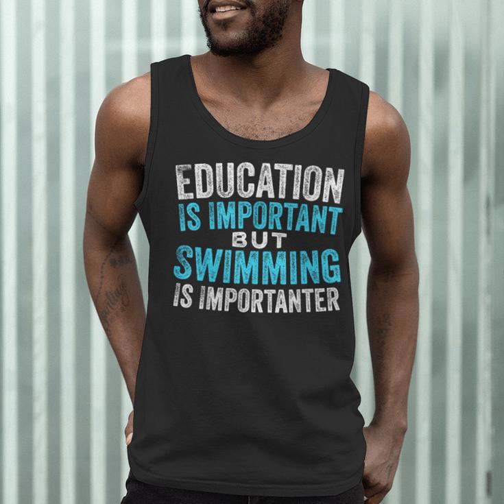 Education Is Important But Swimming Is Importanter Swimmer Men Tank Top