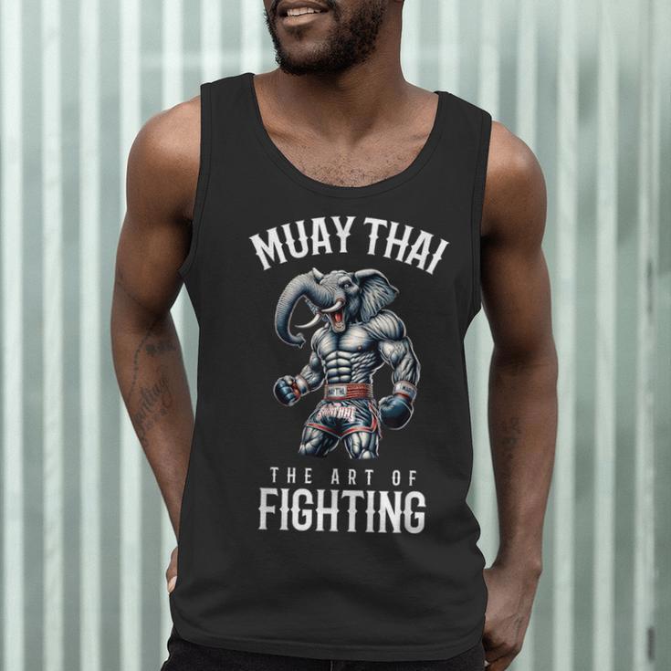 Elephant Muay Thai Kickboxing And Elephant Thai Boxing Men Tank Top
