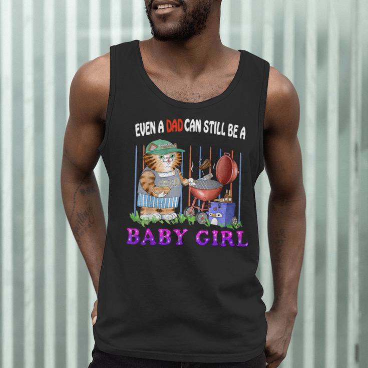 Even A Dad Can Still Be A Baby Girl BBQ Dad Cat Grilling Men Tank Top
