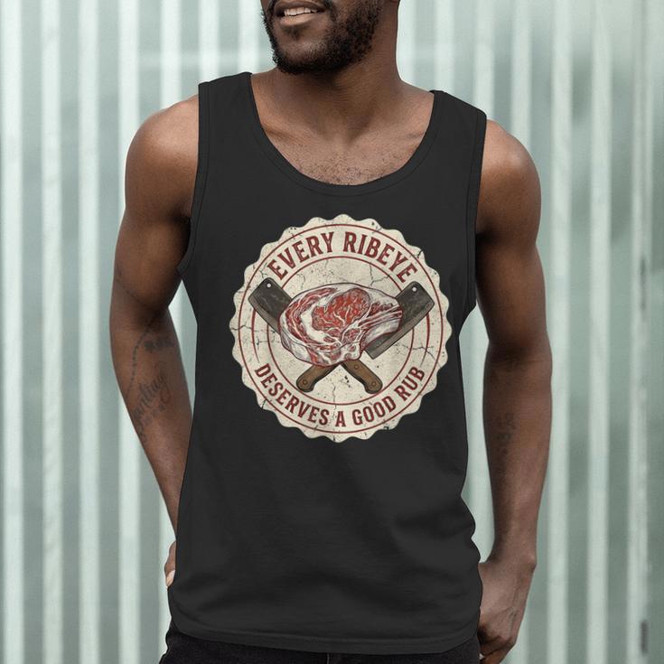Every Ribeye Deserves A Good Rub BBQ Dad Grilling Men Tank Top Every Ribeye Deserves A Good Rub BBQ Dad Grilling Men Tank Top