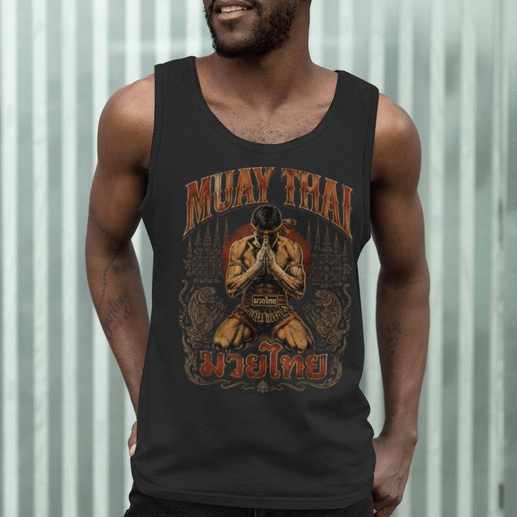 Faded Muay Thai Fighter Nak Muay Thailand Boxing Men Tank Top