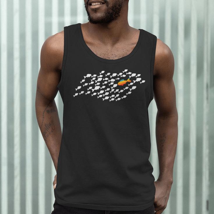 Fish Swimming Against The Current Be Yourself -Adults Kids Modern Casual Men Tank Top Fish Swimming Against The Current Be Yourself -Adults Kids Modern Casual Men Tank Top