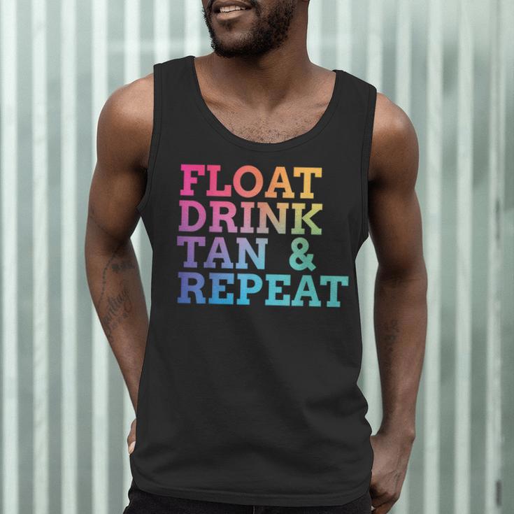 Float Drink Tan Repeat Summer Swimming Beach Pool Vacation Men Tank Top Float Drink Tan Repeat Summer Swimming Beach Pool Vacation Men Tank Top