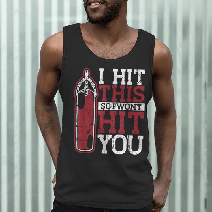 I Hit This So I Won't Hit You Kickboxer Fan Muay Thai Boxing Men Tank Top