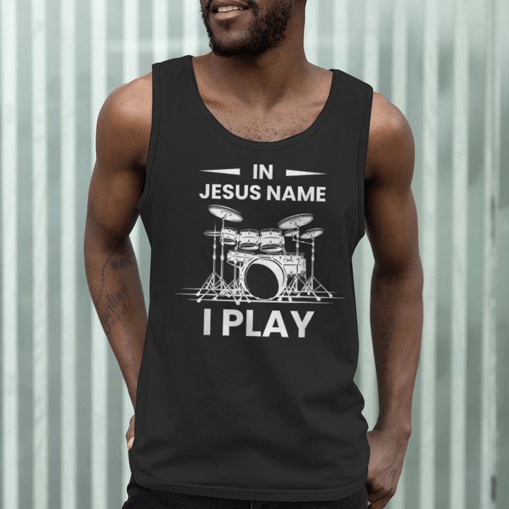 In Jesus Name I Play Drummer Drum Kit Men Tank Top In Jesus Name I Play Drummer Drum Kit Men Tank Top