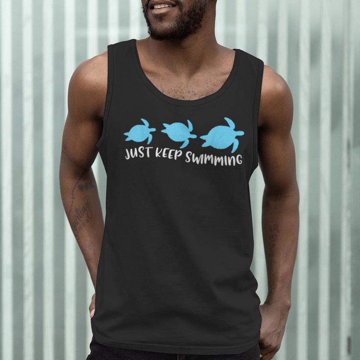 Just Keep Swimming Sea Turtle Swimmer Swim Team Coach Men Tank Top Just Keep Swimming Sea Turtle Swimmer Swim Team Coach Men Tank Top