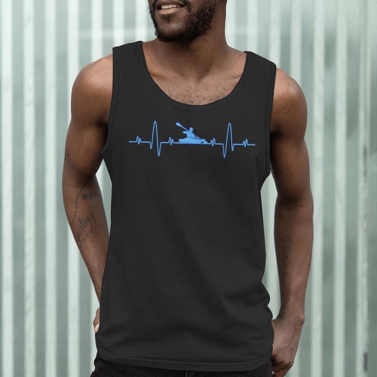 Kayaking Heartbeat Shirt Cool Canoe Boating Kayaks Men Tank Top