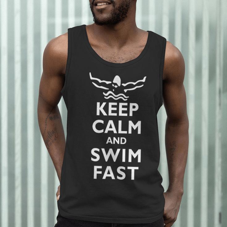 Keep Calm And Swim Fast Butterfly Swimming T-Shirt Men Tank Top Keep Calm And Swim Fast Butterfly Swimming T-Shirt Men Tank Top