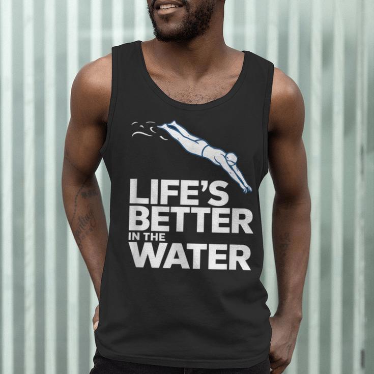 Life Is The Better In The Water Swimming Swimmers Men Tank Top