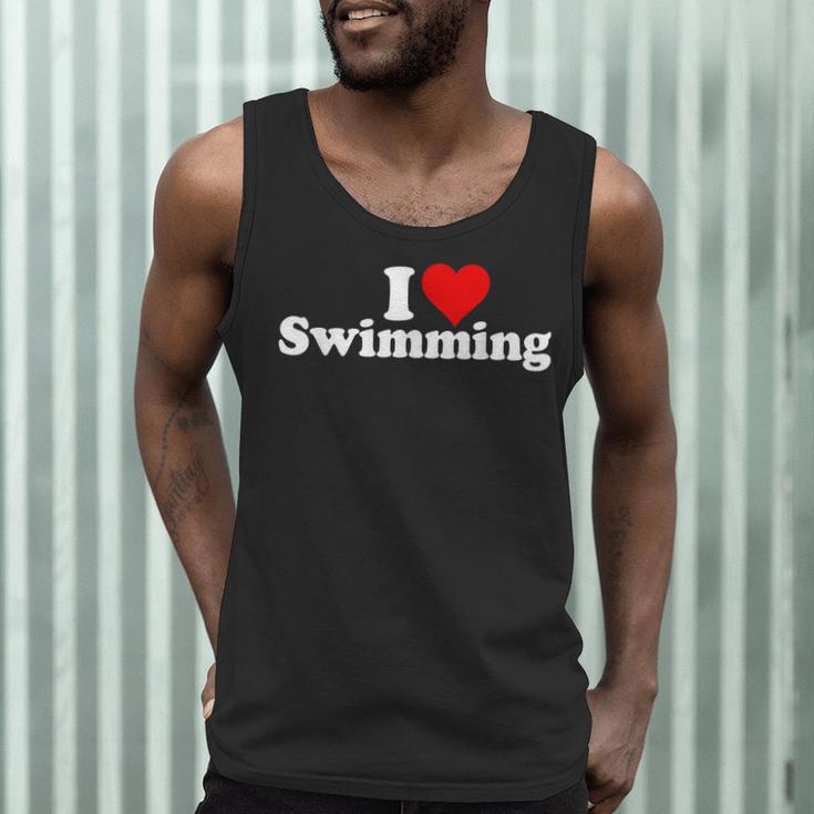 I LOVE HEART SWIMMING Men Tank Top