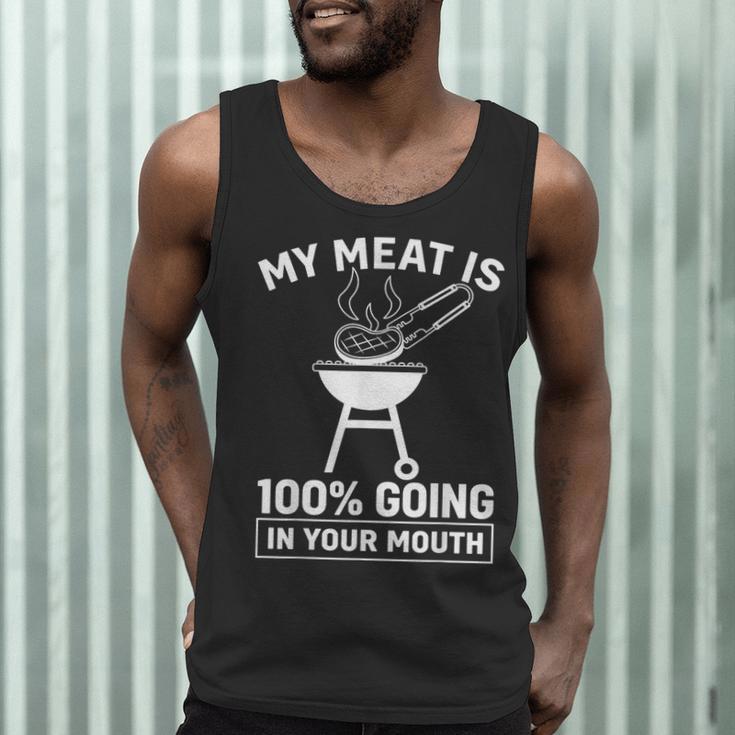 My Meat Is 100 Going In Your Mouth BBQ Dad Grilling Men Tank Top My Meat Is 100 Going In Your Mouth BBQ Dad Grilling Men Tank Top