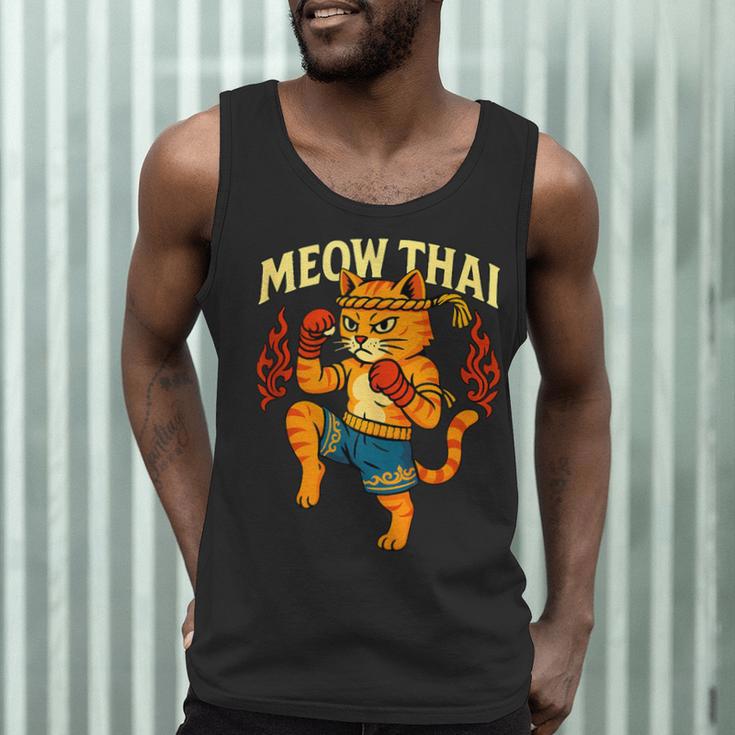 Meow Thai Muay Thai Cat Fighter Pun Dad Joke Men Tank Top