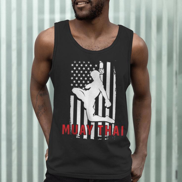 Muay Thai American Flag Fighter Patriotic Men Tank Top