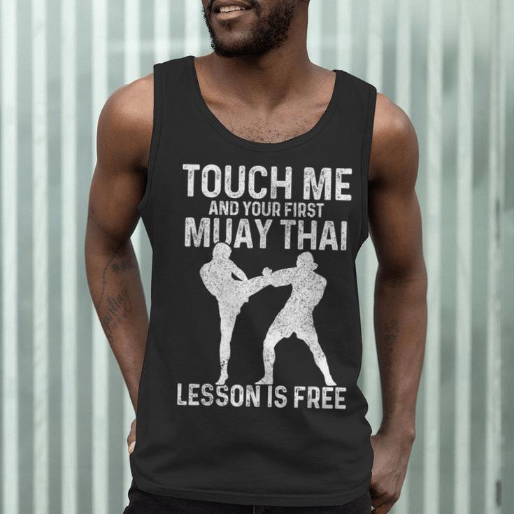 Muay Thai Boxing Kickboxing Your First Lesson Is Free Men Tank Top