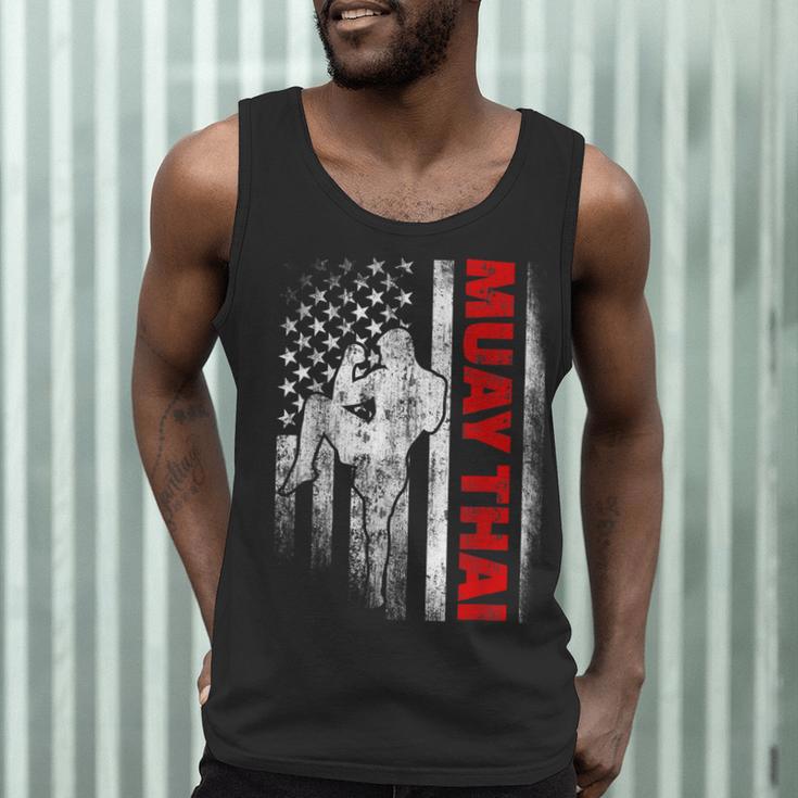Muay Thai Boxing US American Flag Men Tank Top