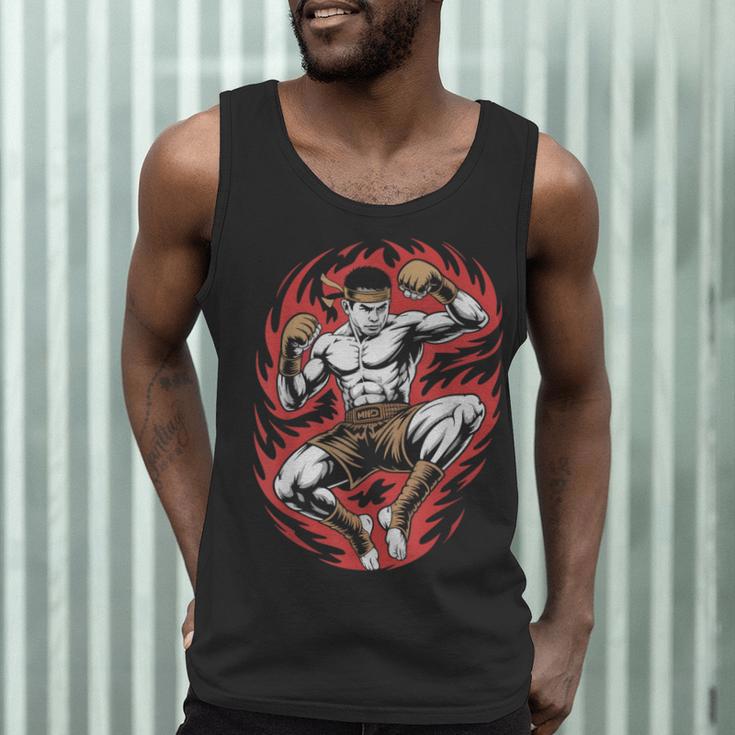 Muay Thai Elbow Strike Silhouette Minimal Clean Sport Men Tank Top Muay Thai Elbow Strike Silhouette Minimal Clean Sport Men Tank Top
