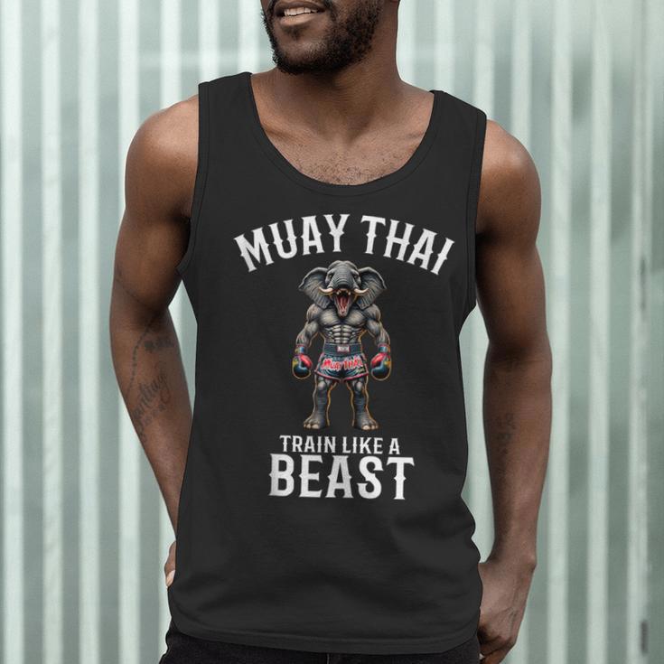 Muay Thai Elephant Kickboxing And Elephant Thai Men Tank Top