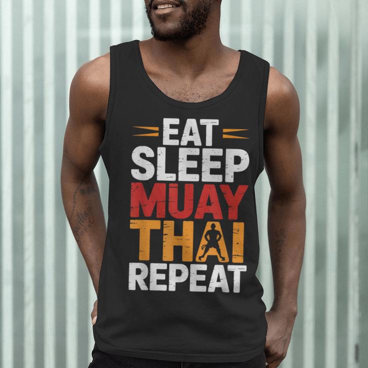 Muay Thai Fighter Eat Sleep Repeat Lifestyle Training Men Tank Top