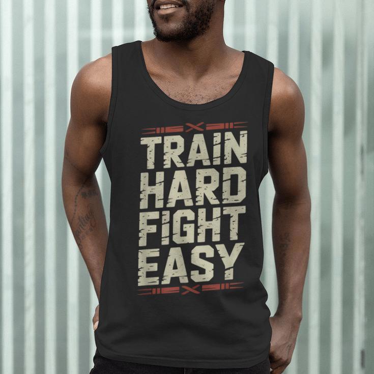 Muay Thai Fighter Train Hard Fight Easy Training Motivation Men Tank Top