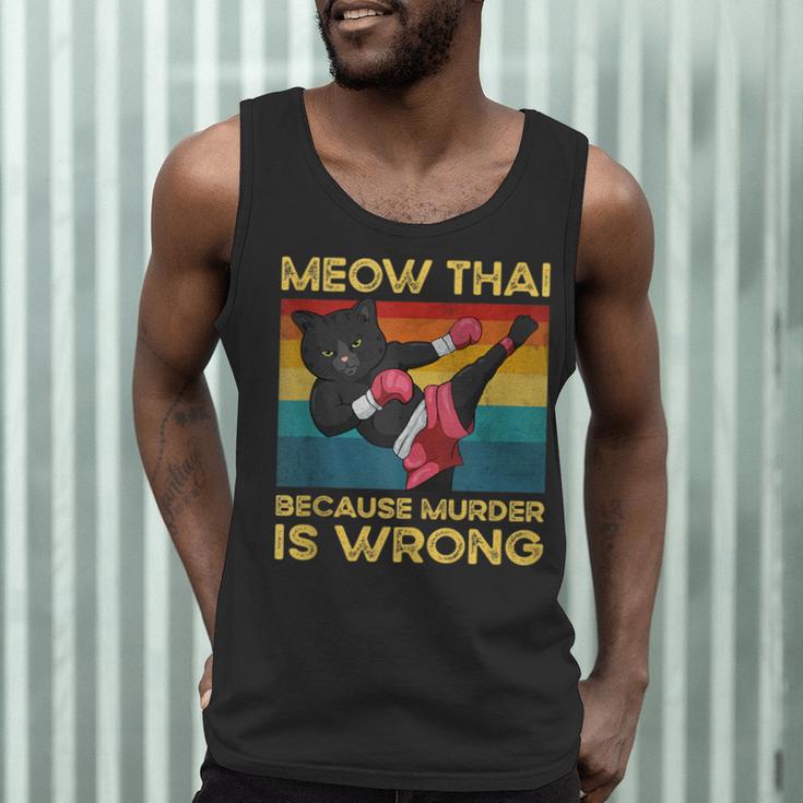 Muay Thai Because Murder Is Wrong Cat Meow Thai Men Tank Top Muay Thai Because Murder Is Wrong Cat Meow Thai Men Tank Top