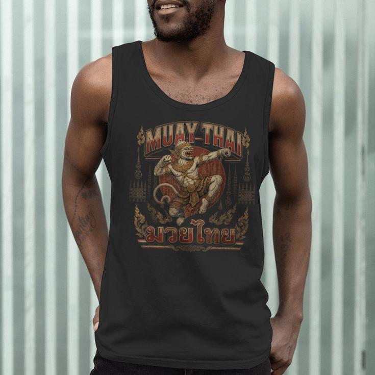 Muay Thai Power Vintage Thai Boxing Warrior Fighter Monkey Men Tank Top