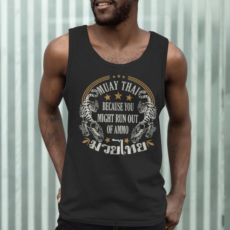 Muay Thai Because You Run Might Out Of Ammo Thai Boxing Men Tank Top Muay Thai Because You Run Might Out Of Ammo Thai Boxing Men Tank Top