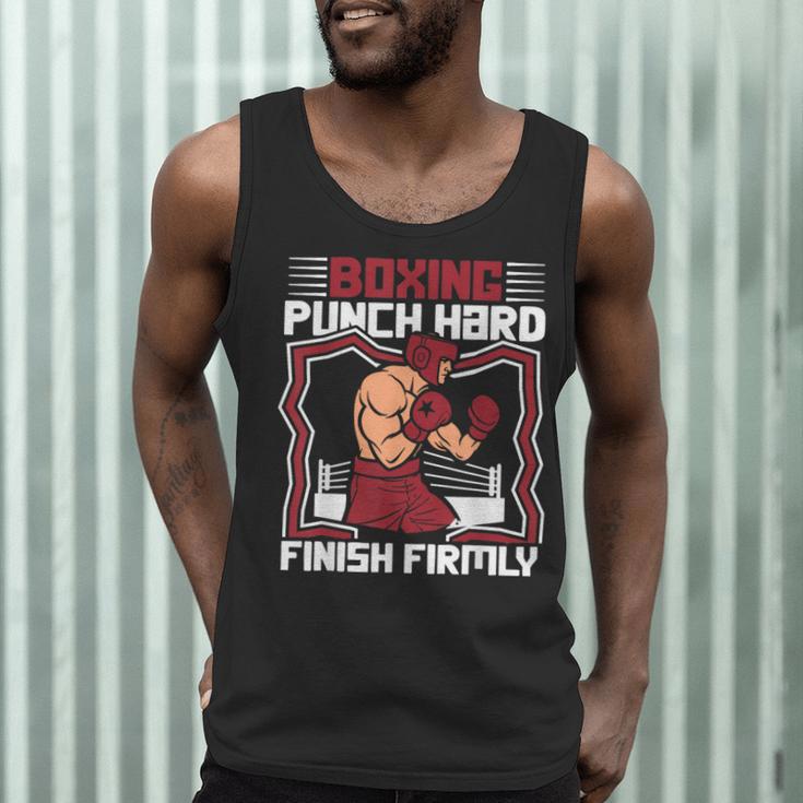 Punch Hard Finish Firmly Kickboxer Fan Muay Thai Boxing Men Tank Top