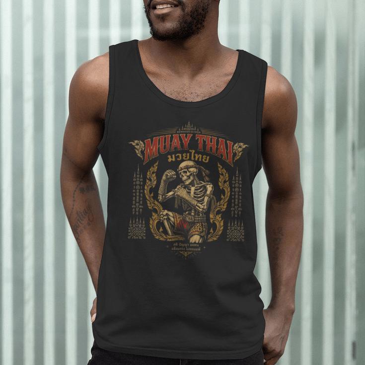 Retro Muay Thai Shorts Thai Boxing Fighter Style Skeleton Men Tank Top Retro Muay Thai Shorts Thai Boxing Fighter Style Skeleton Men Tank Top