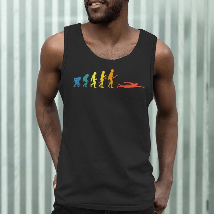 Retro Swimming Evolution For Swimmers Summer Water Lovers Men Tank Top Retro Swimming Evolution For Swimmers Summer Water Lovers Men Tank Top